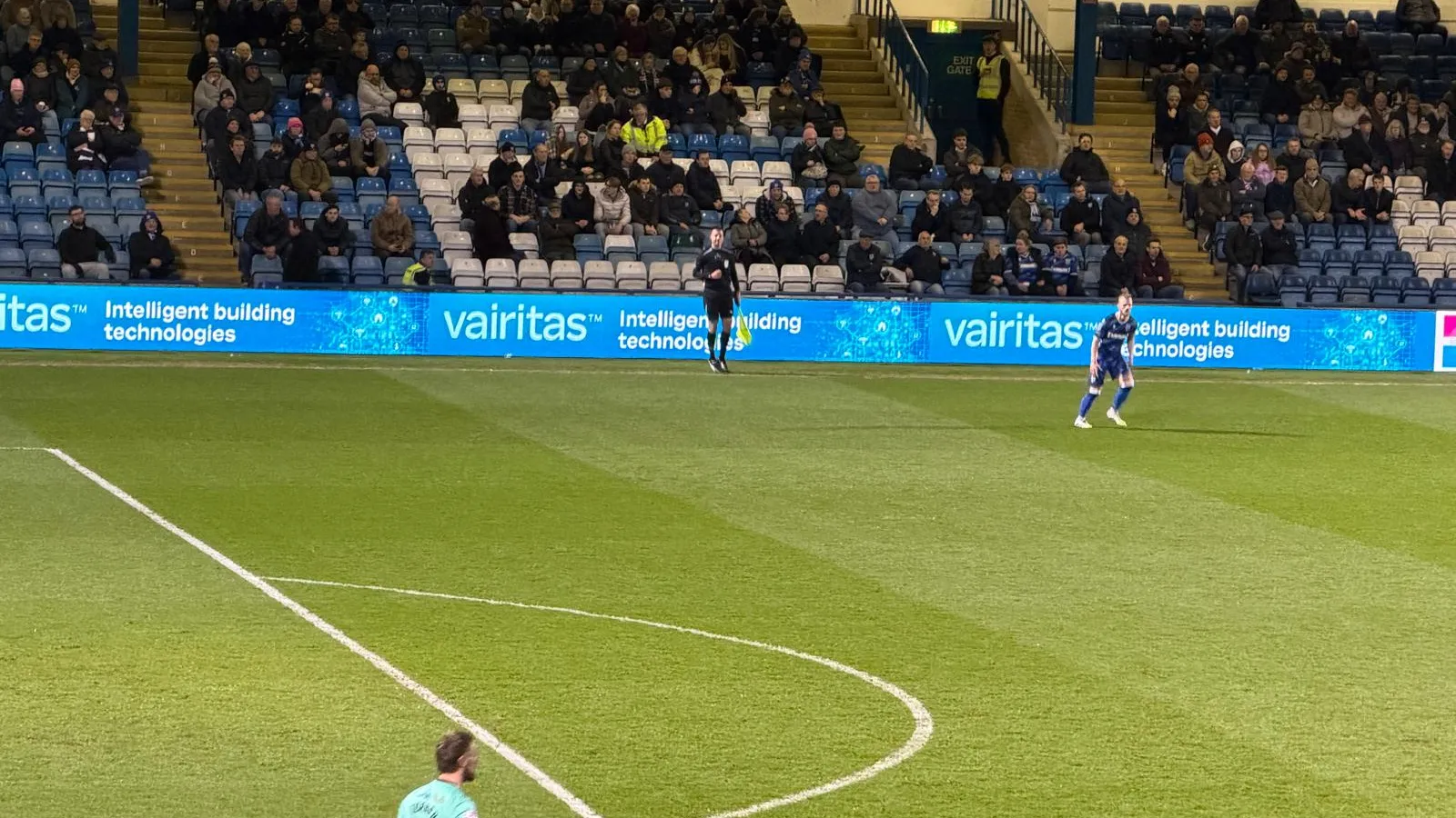 Vairitas boards alongside the pitch at Priestfield Stadium