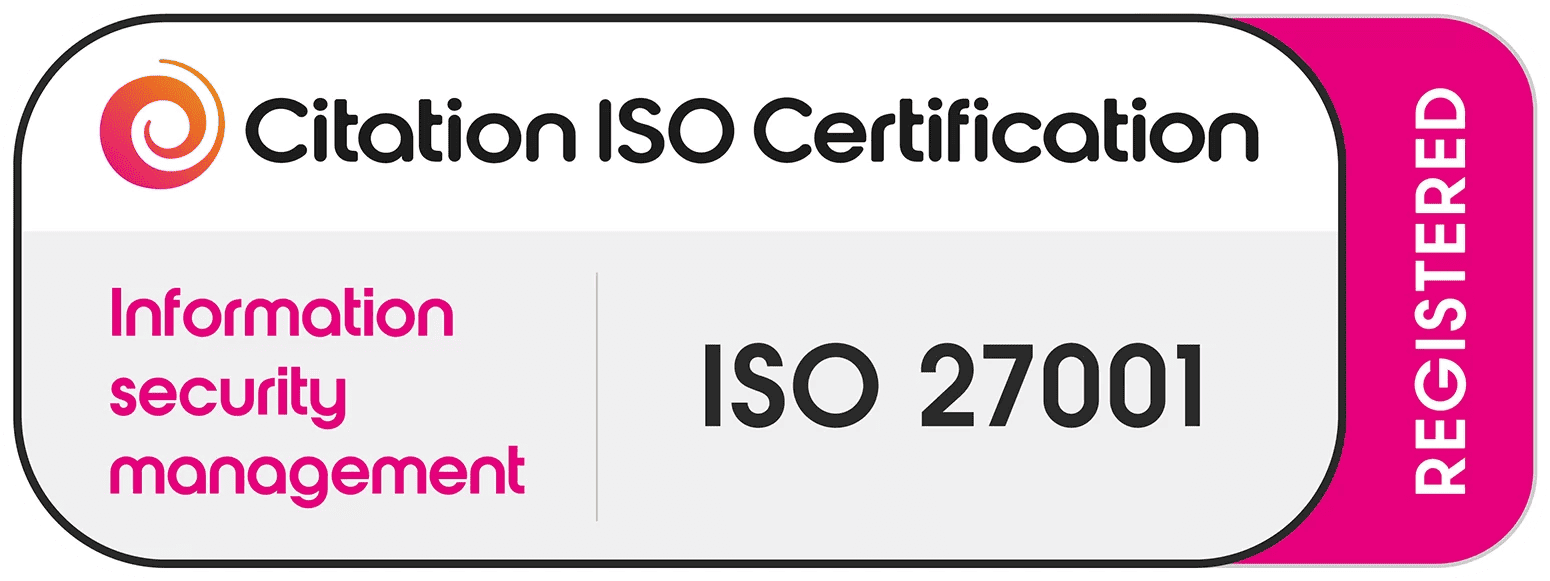 Citation ISO Certification: ISO 27001 information security management, registered